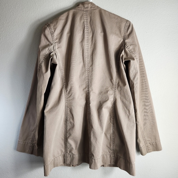 Eddie Bauer Womens Cotton Tan Buttonfront Field Utility Jacket-Size 8 - Picture 6 of 10